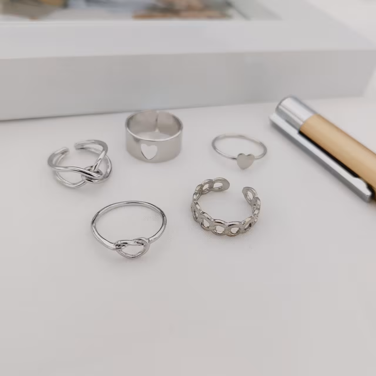 پک انگشتر مینیمال کد11178. رنگ ثابت. ضدحساسیت. آبکاری طلا 
