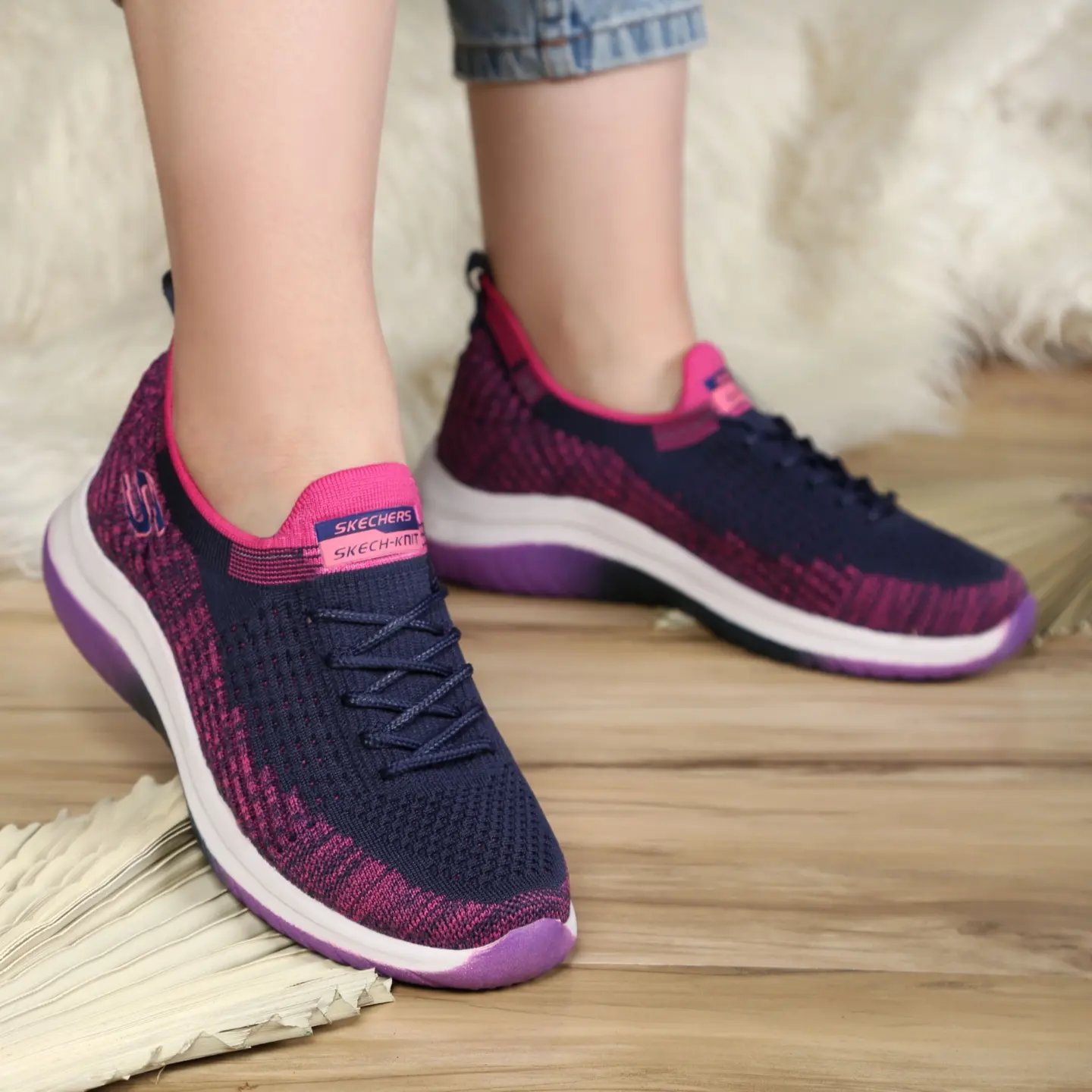 کتانی اسپورت جورابی مدل اسکیچرز