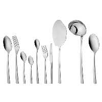 سرویس قاشق و چنگال 24 نفره ناب استیل طرح فلورانس استیل براق (98 پارچه)
