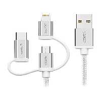 کابل شارژ 1 به 3 MicroUSB lightning Type-C یوگرین US186 80825 طول 1 متر