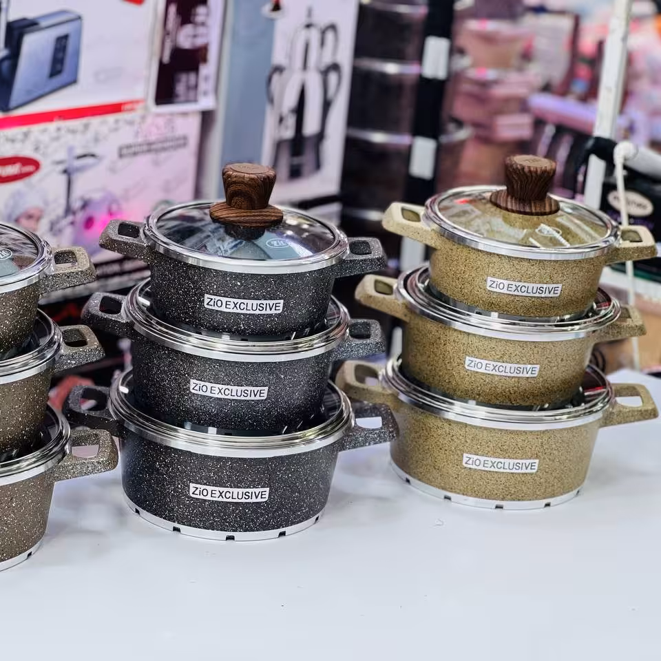 سرویس قابلمه گرانیتی زیو 6 پارچه ساخت ترکیه در سه رنگ بسیار شیک 