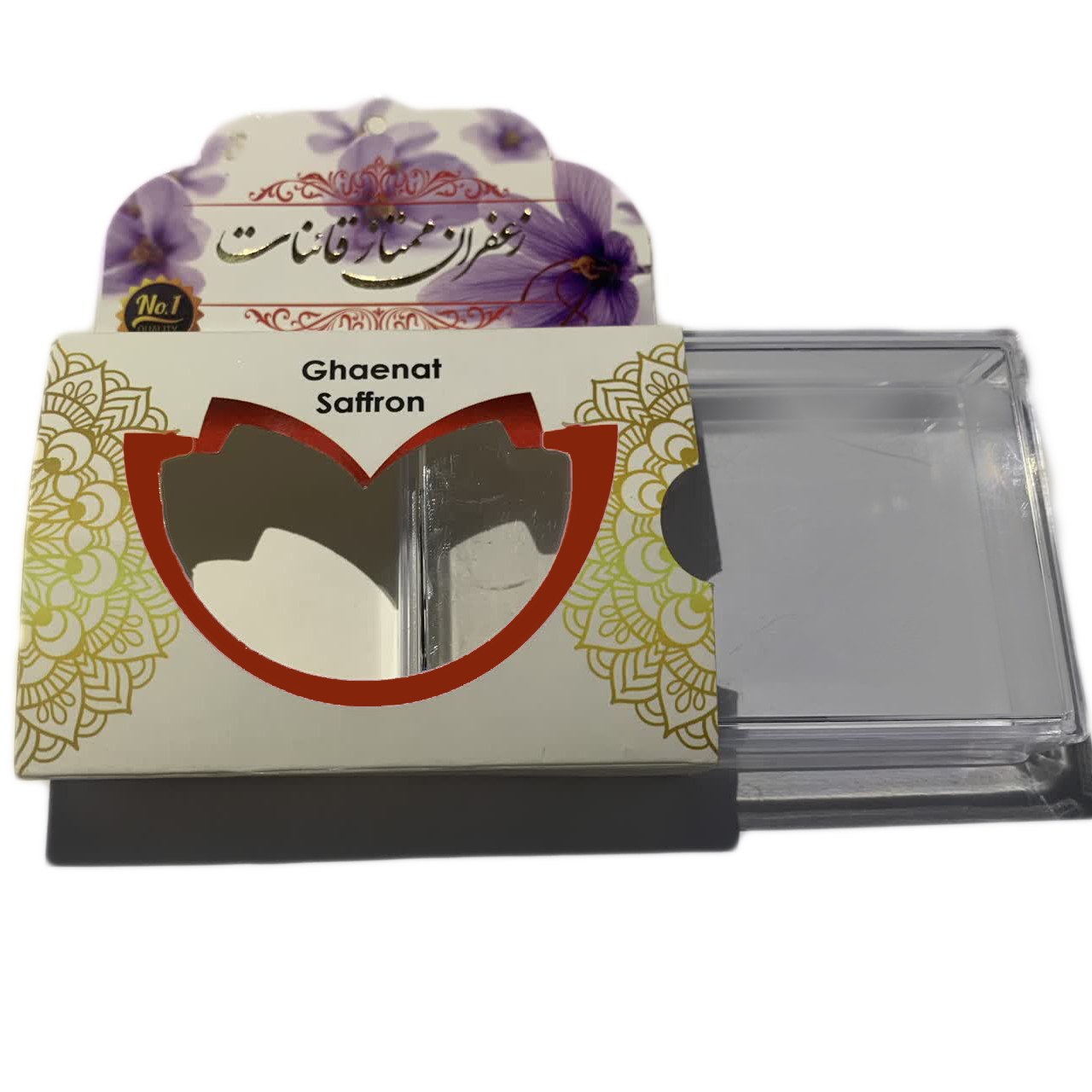 قوطی مستطیل زعفران  کشویی(سفید نیم مثقال)