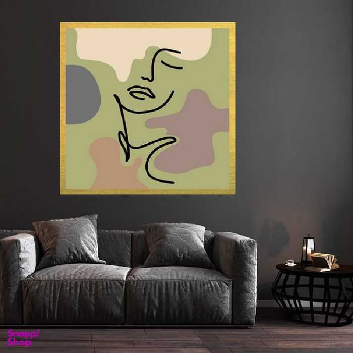 تابلو بکلیت طرح نقاشی مینیمال چهره مدل قاب شاسی T-S9917