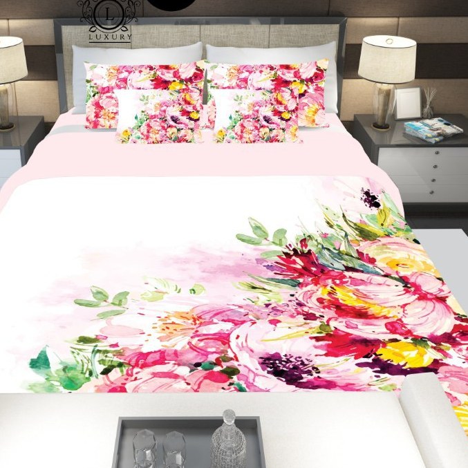 سرویس  روتختی دونفره 8تکه چاپی قابل ست با پرده با انتخاب جنس پارچه کد1260