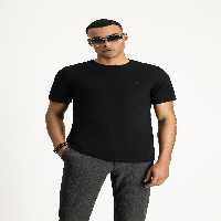 تی شرت مشکی مردانه سیاه یقه دوچرخه سواری باریک و پنبه T shirt Kiğılı