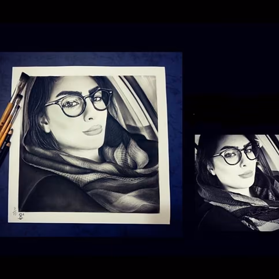 سفارش نقاشی چهره سیاهقلم