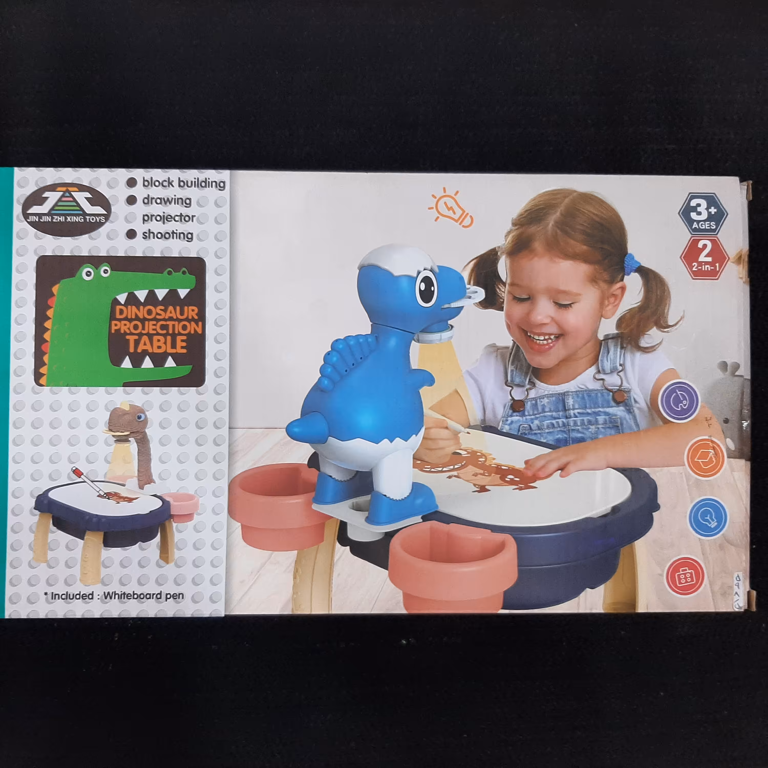 سوپر گراف 2 کاره طرح دایناسور  صورتی با صفحه لگو