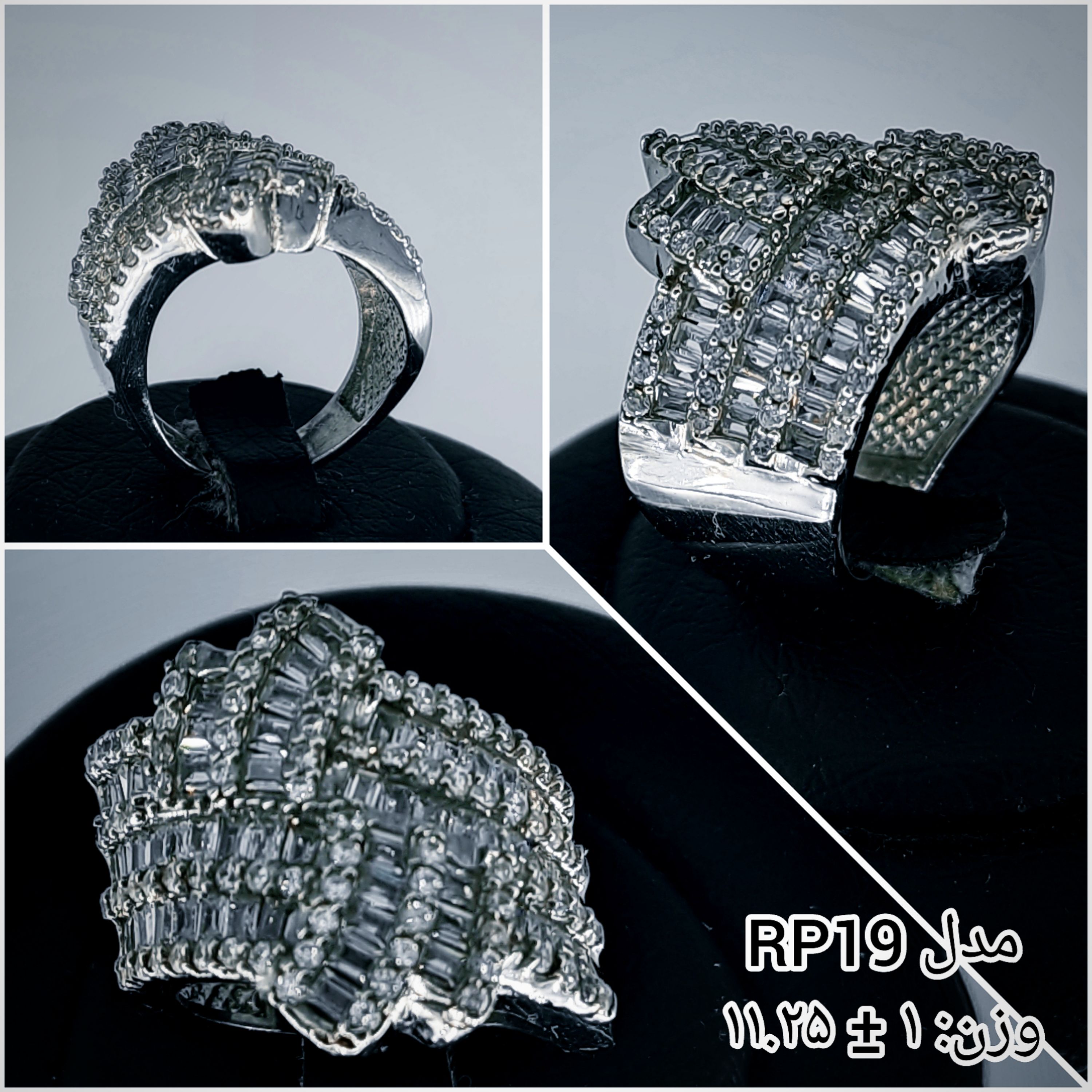 انگشتر نقره جواهر به قیمت تولیدی کد RP19