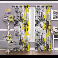 پرده پذیرایی دو قواره طرح گل کد S10584