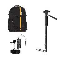 کیت تولید محتوا تک پایه Weifeng WT-1005 ، کوله پشتی ویست VD100 و میکروفون BY-M1 Pro