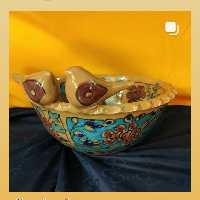 کاسه سفالی گنجشک لعاب ترک سبک و زیبا