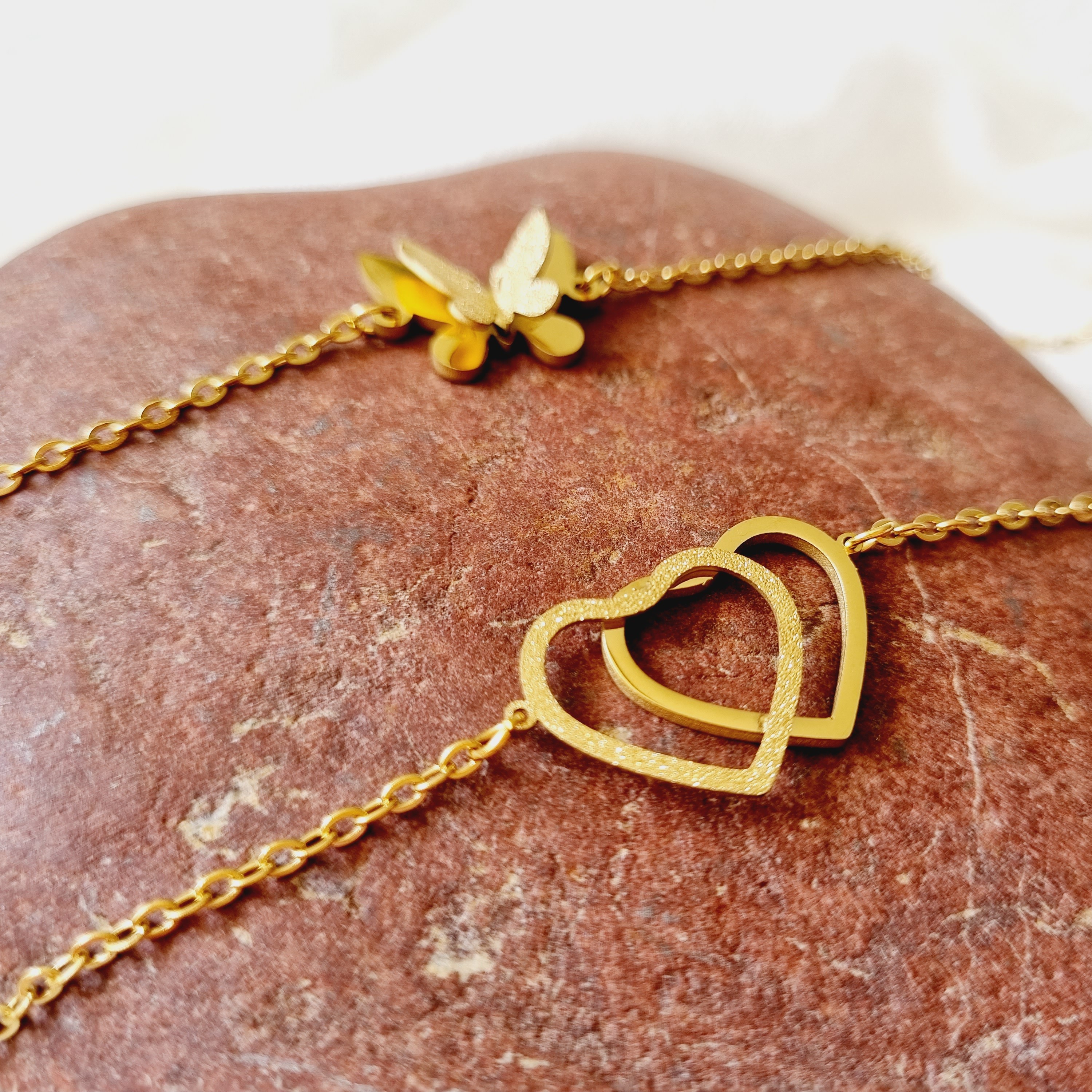 دستبند استیل رنگ ثابت و ضد حساسیت طول 22 سانت