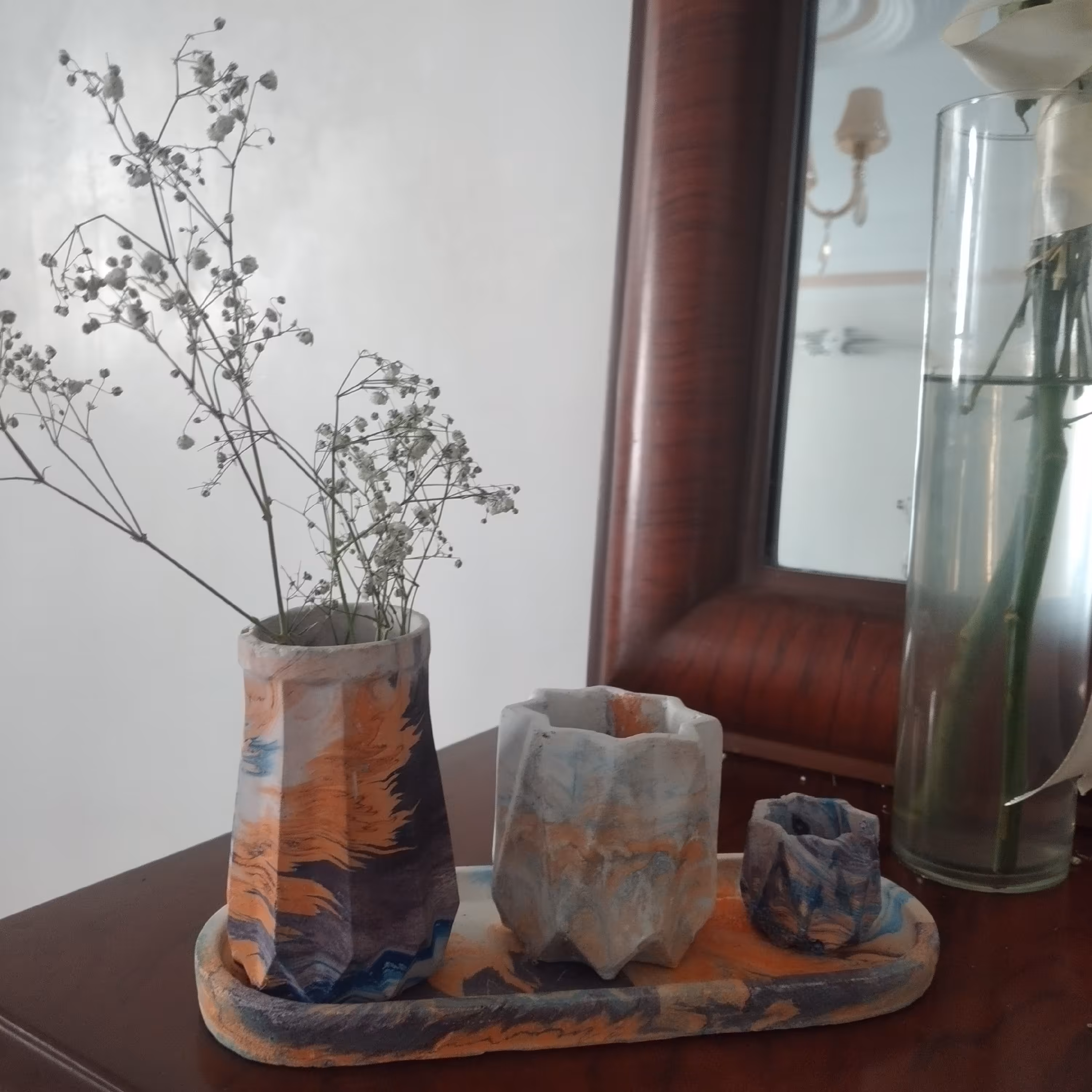 گلدان و سینی بیضی
