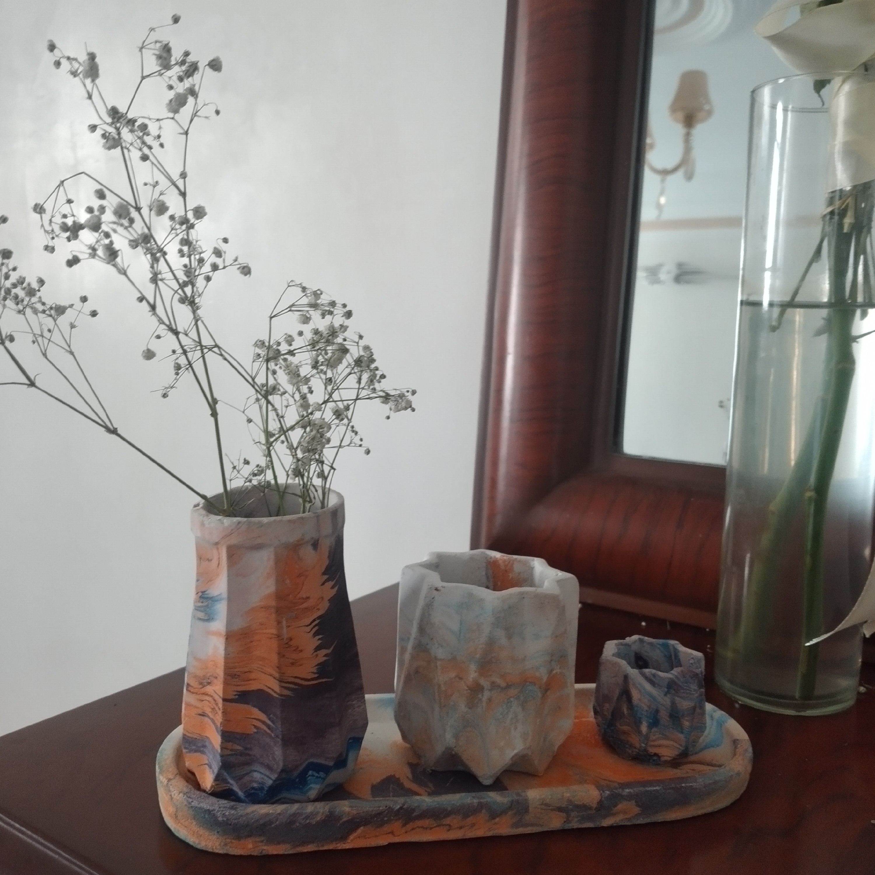 گلدان و سینی بیضی