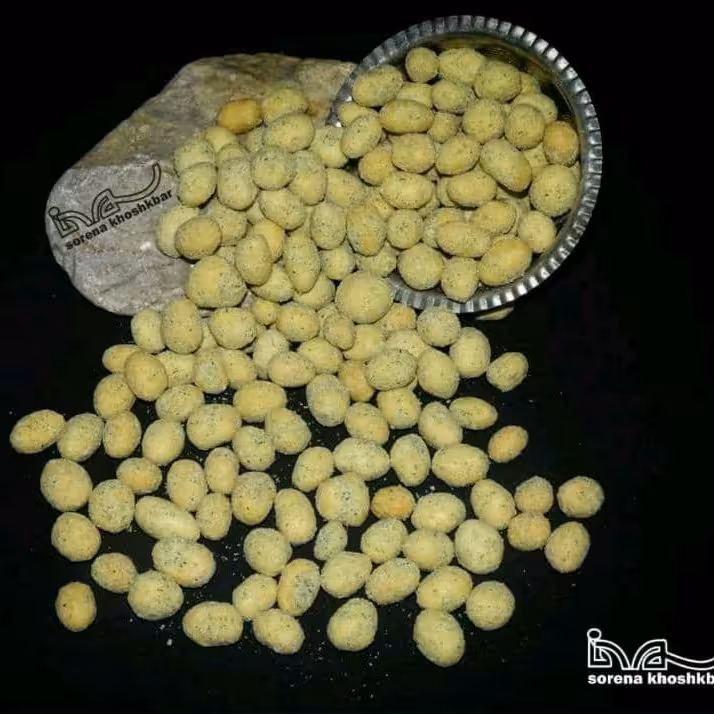 بادام زمینی روکشدار با طعم پیاز و جعفری در بسته بندی 500 گرمی