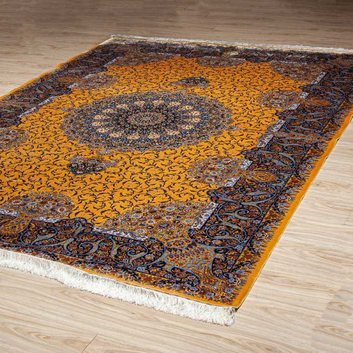 فرش ابریشم نیمه دست بافت 