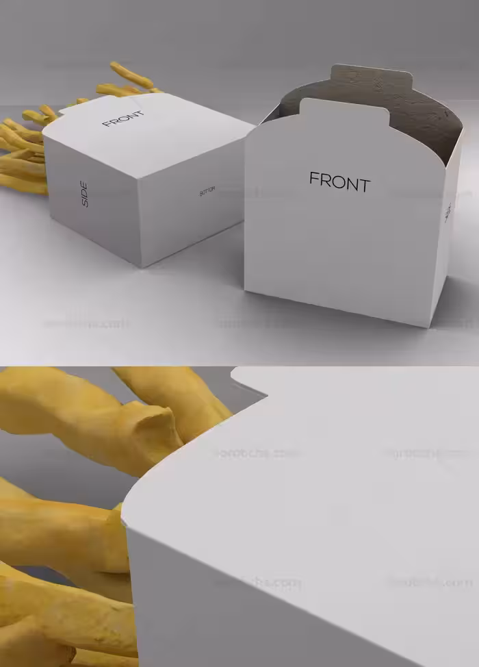 طرح لایه باز موکاپ بسته بندی سیب زمینی سرخ شده - گرافیک با طعم تربچه