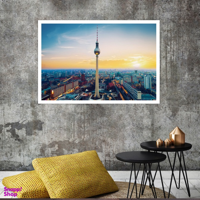 تابلو بکلیت طرح منظره برج برلین مدل قاب شاسی W-s8040