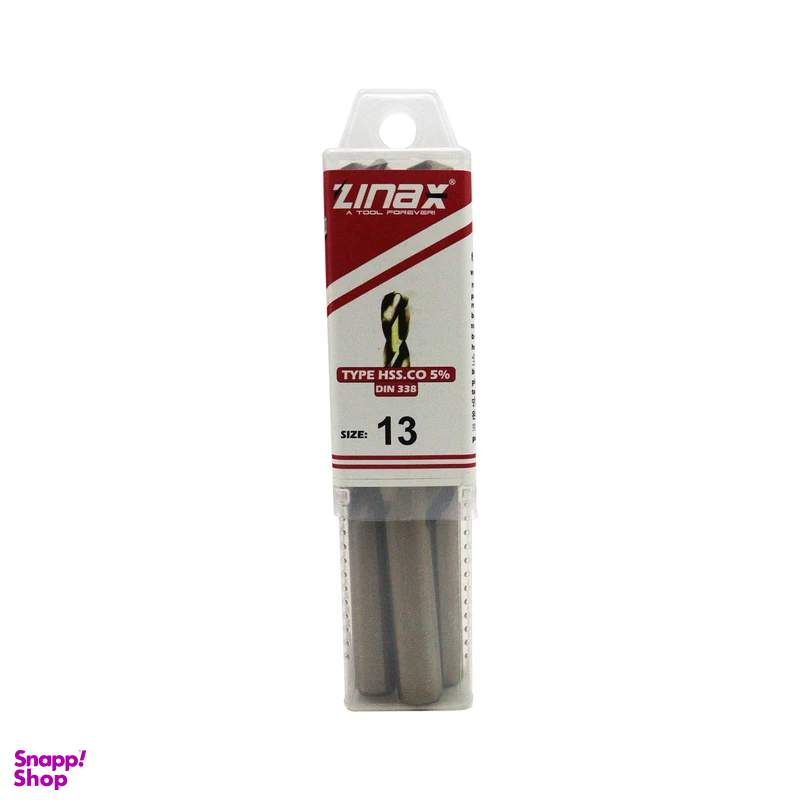 مته آهن زیناکس کد YP-HSS-DIN338-13MM سایز 13 میلی متر مجموعه 5 عددی