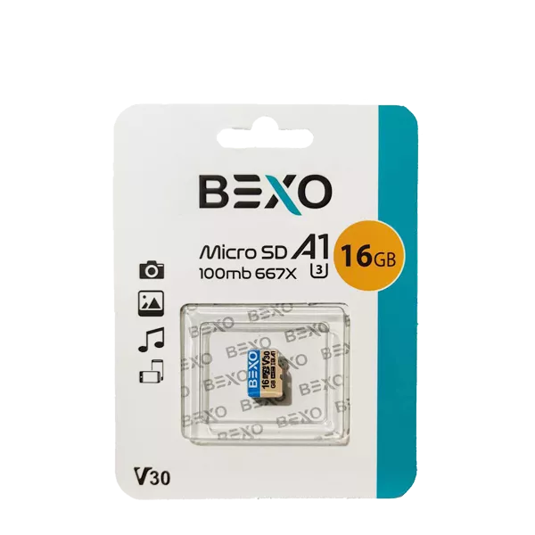 کارت حافظه MicroSDHC UHS-I U3 A1  بکسو سرعت 100MBps ظرفیت 16 گیگابایت
