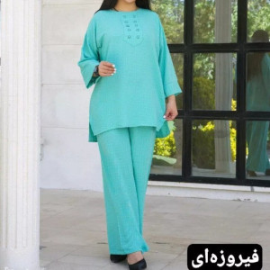 مانتو شلوارنازلی ست خنک ابروبادی سه بعدی