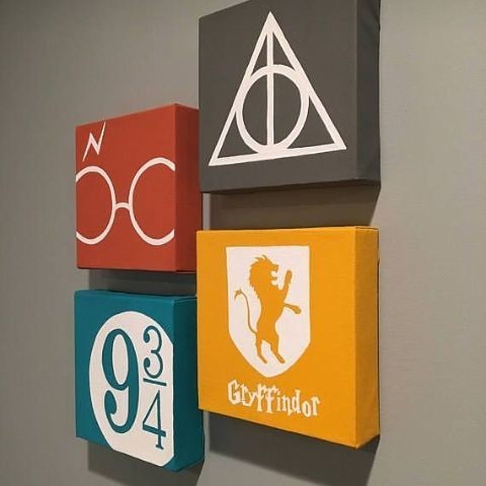 ست چهار تایی تابلو نقاشی هری پاتر ( ابعاد هر تابلو 20 در 20 )