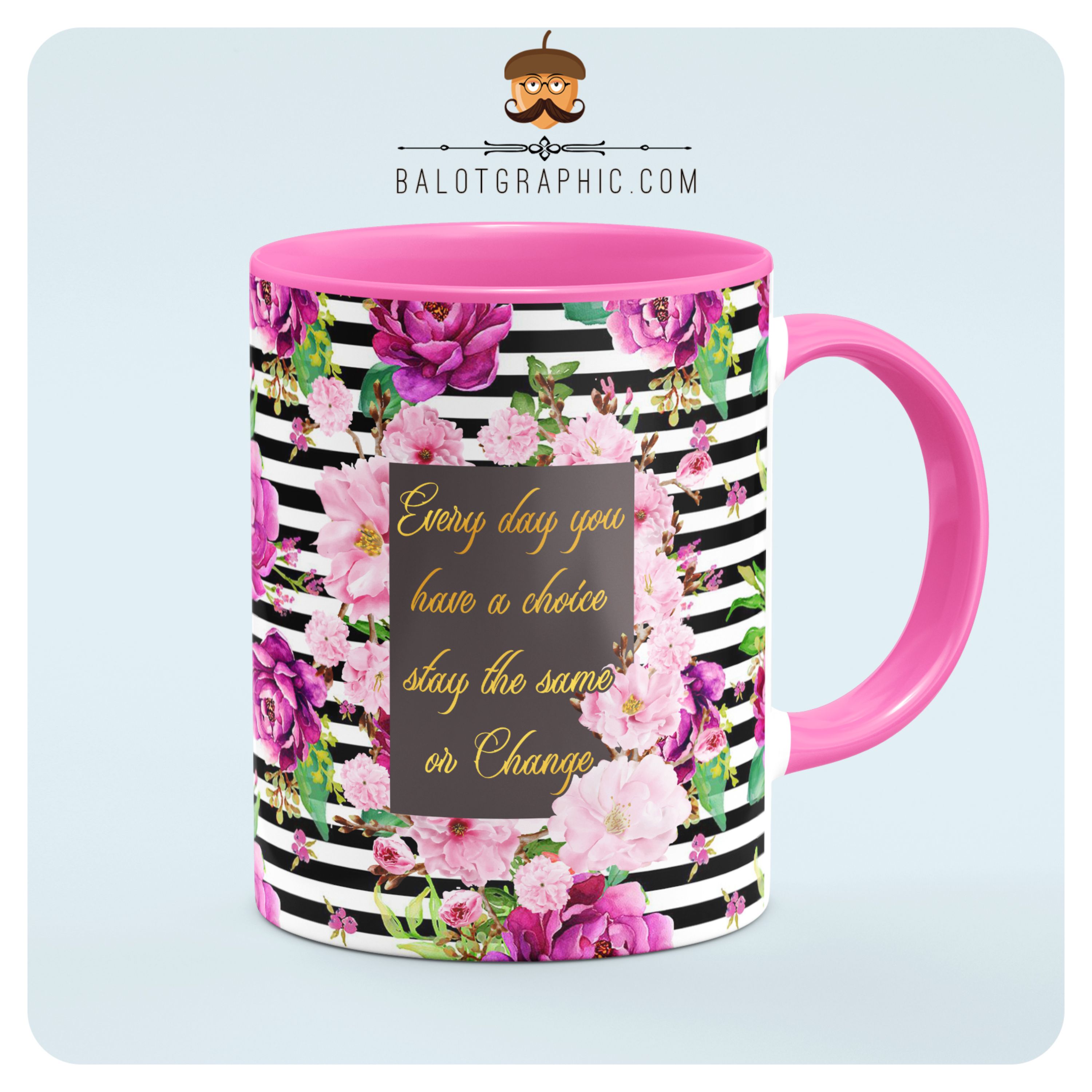 ماگ سرامیکی متن نوشته انگیزشی کد BM025 بلوط گرافیک