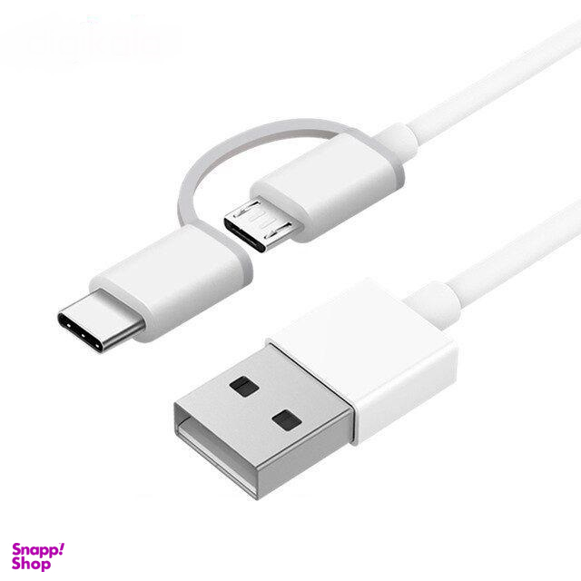 کابل تبدیل USB به microUSB/USB-C شیائومی مدل SJX-01 طول 03 متر
