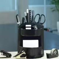 ست اداری sdi. رنگ مشکی. شامل قیچی ، تراش ، دوخت ، خط کش و ...