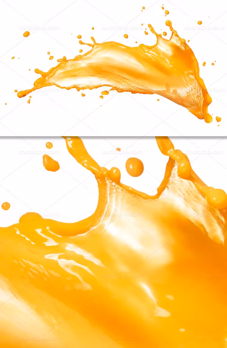 عکس اسپلش آب پرتقال | گرافیک با طعم تربچه