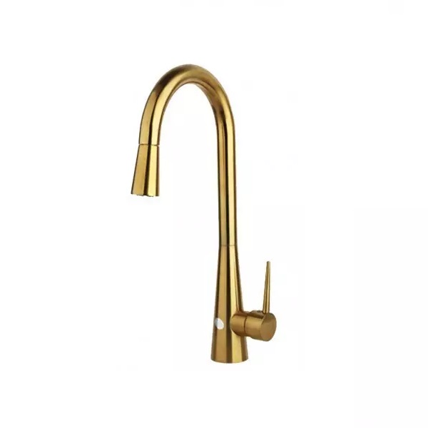 شیر ظرفشویی شلنگدار راسان مدل سارینا طلا مات