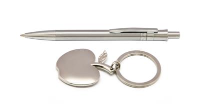 ست خودکار و جاکلیدی استیل طرح سیبPORTOK SET CA333