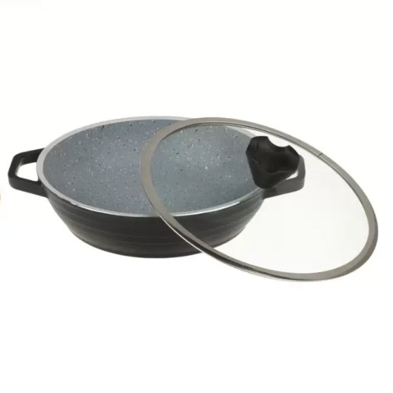تابه دو دسته دربدار محصول عروس تفلون مدل کلاسیک خطی سایز 24