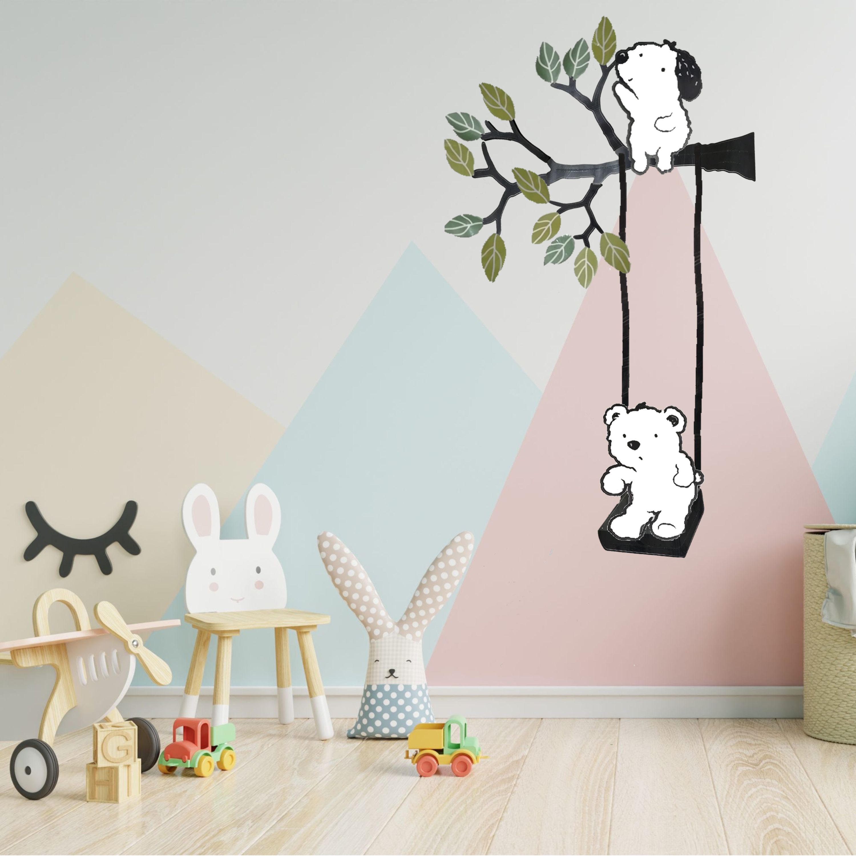 استیکر دیواری مدل خرسی (مجموعه 5 عددی)