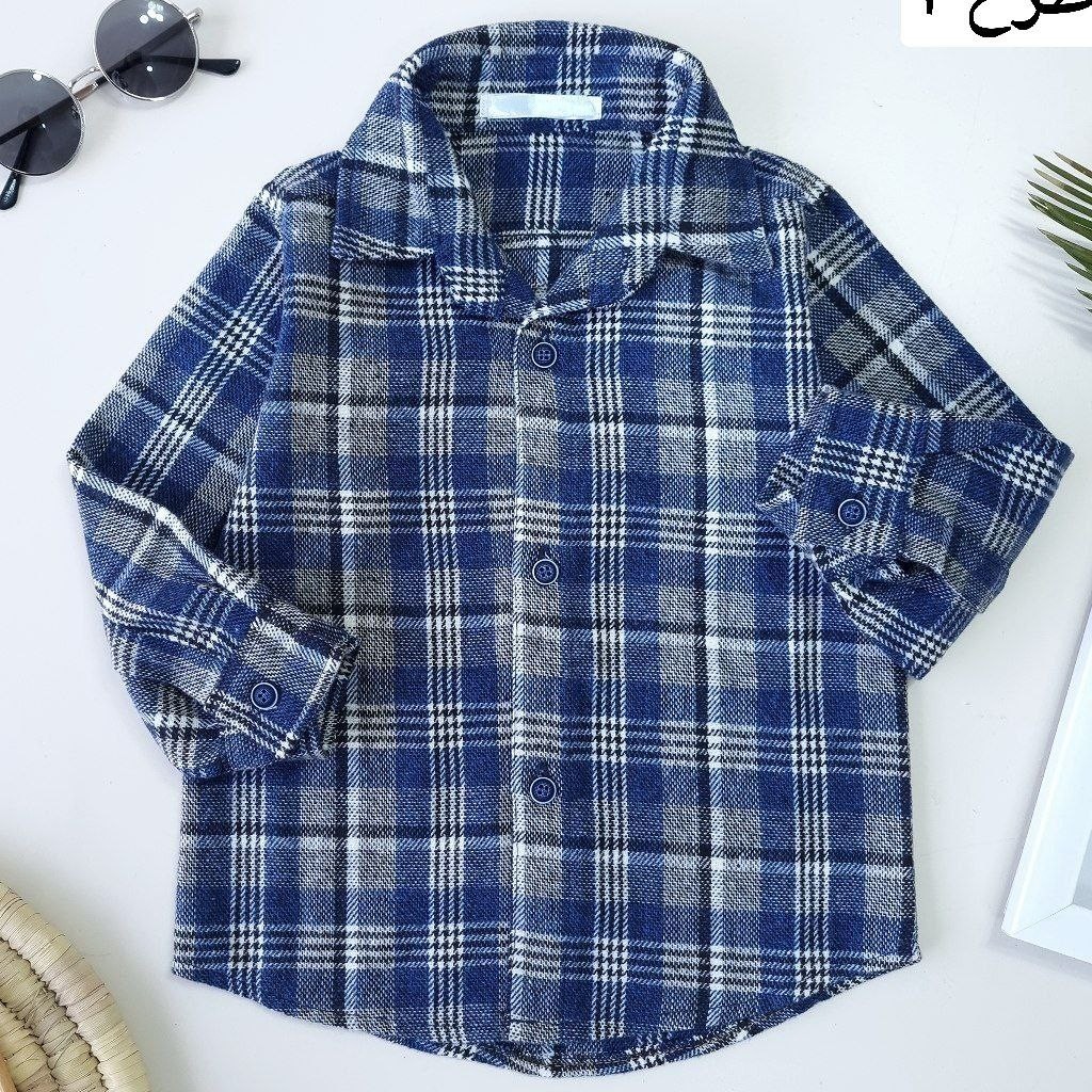 بلوز کشمیر اسپورت چهارخونه کد 3791 سایز 40تا 65 مناسب 2 تا 13 سال 