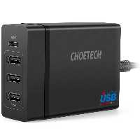 شارژر آداپتور CHOETECH چویتِک 72 وات 4 پورت مدل PD72W-1C3U - Hiapple.ir