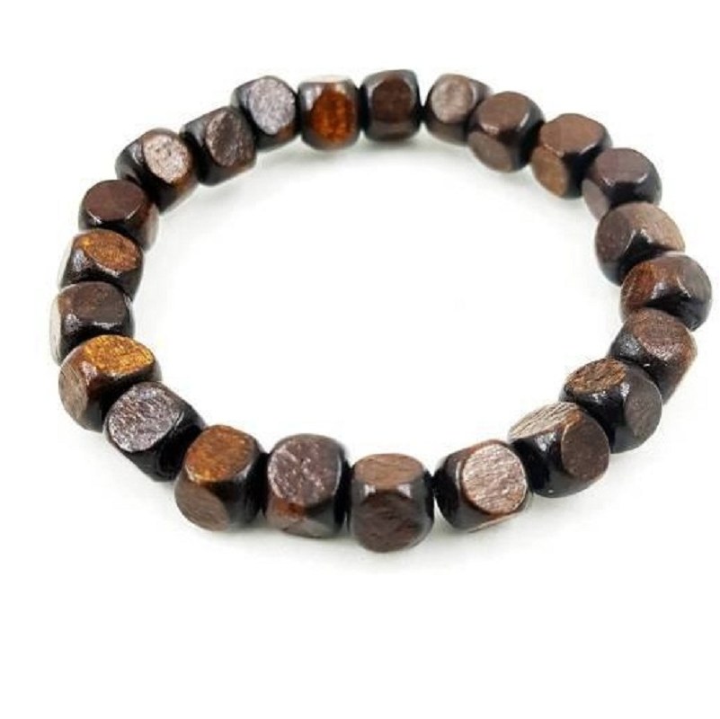 دستبند چوبی مدل شکلاتی بسیار سبک