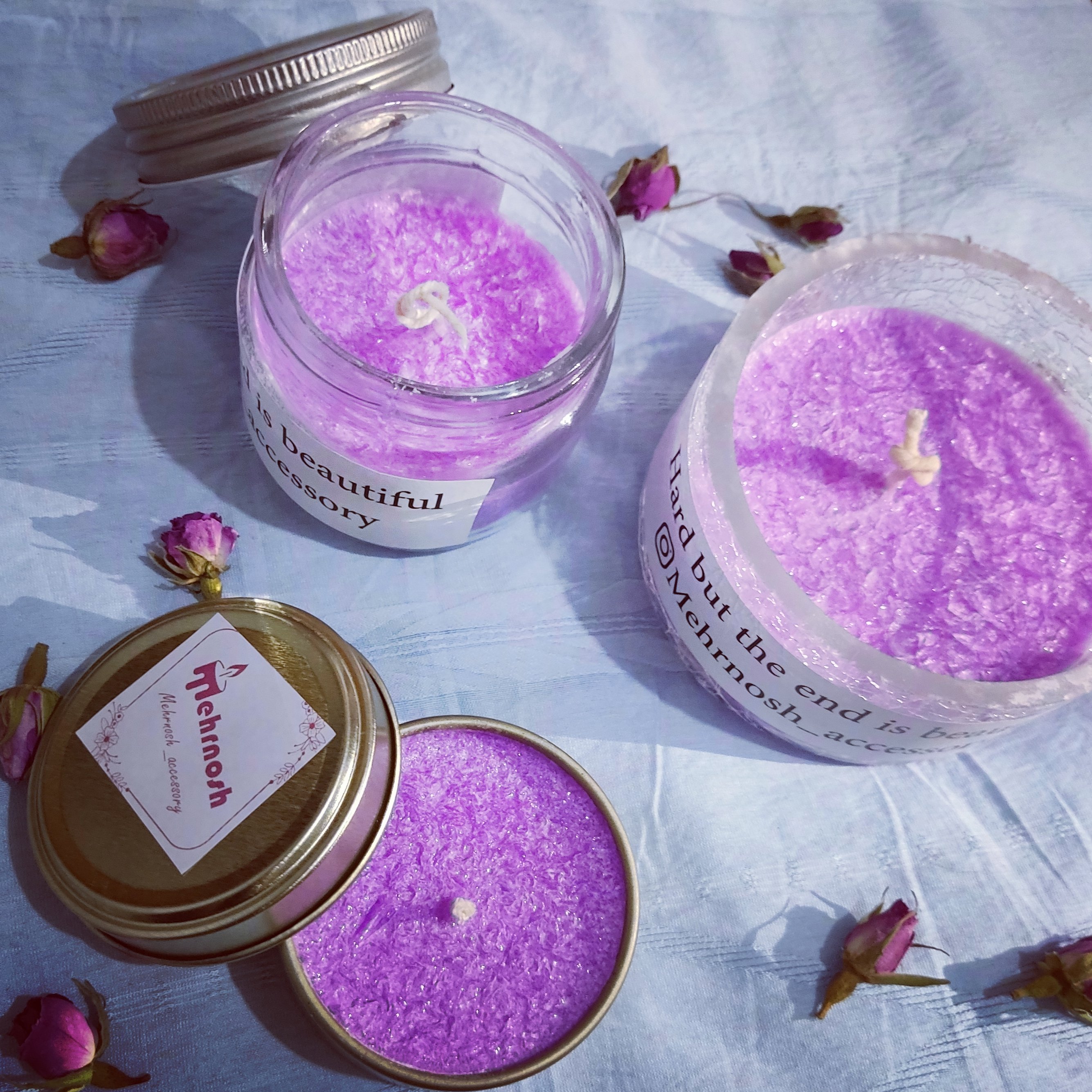 ست 3 عددی شمع بنفش