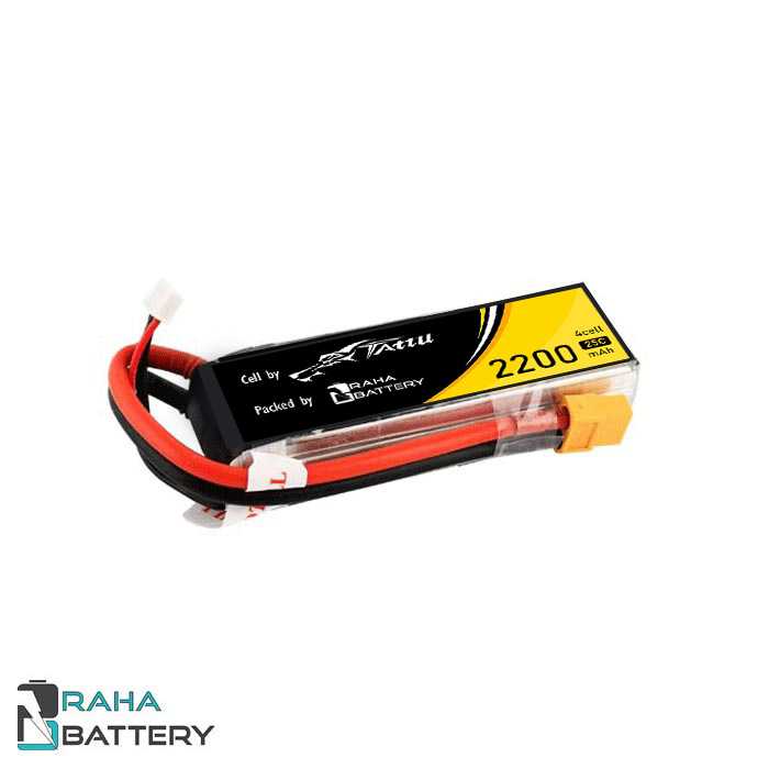 باتری لیتیوم پلیمر 4 سل Tattu 2200mAh 25C