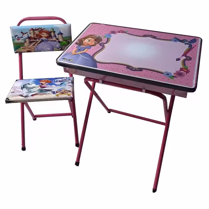 خرید میز و صندلی تحریر تاشو دخترانه طرح سوفیا