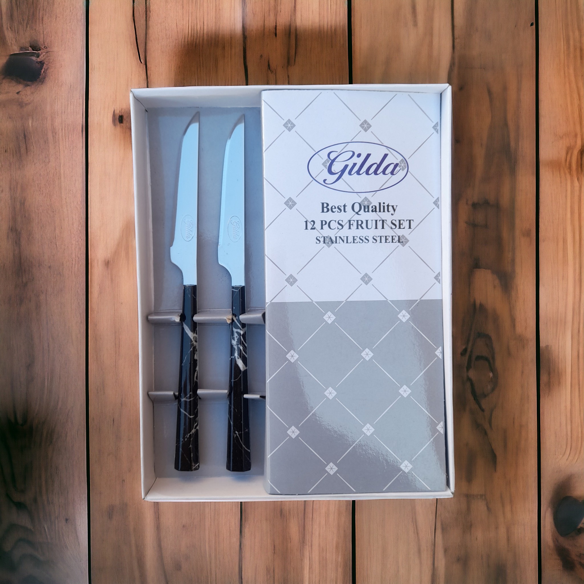 کارد میوه خوری گیلدا طرح ماربل تیغه یکسره