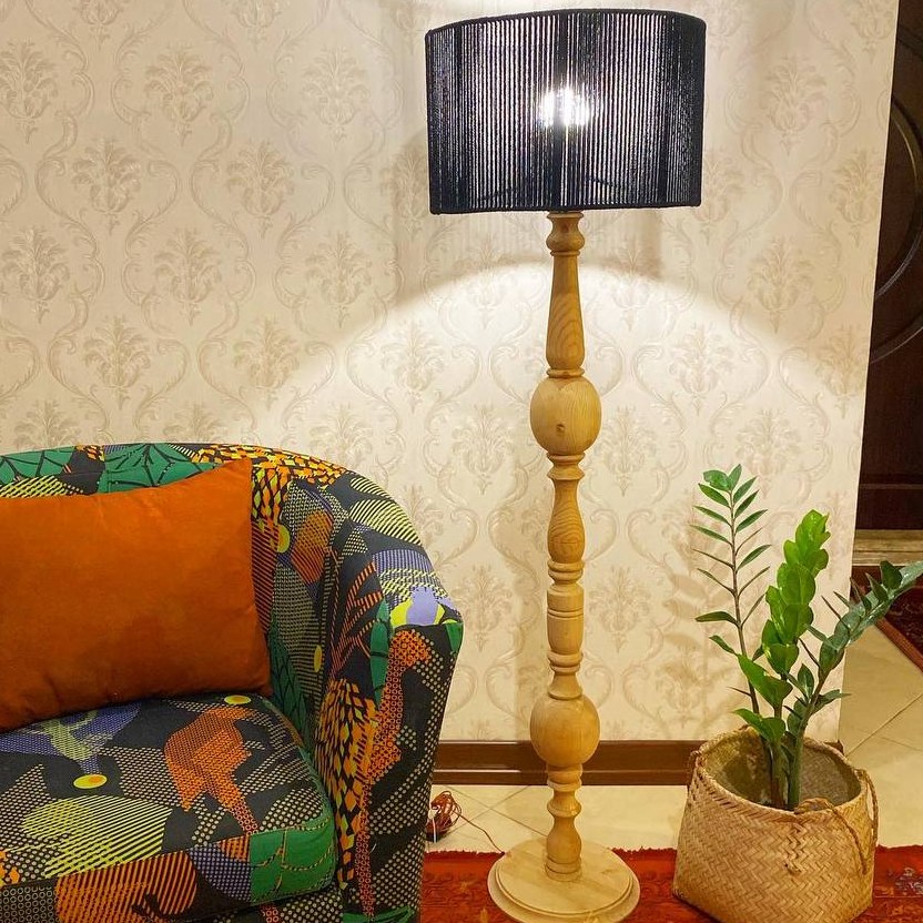 آباژور پایه بلند چوبی