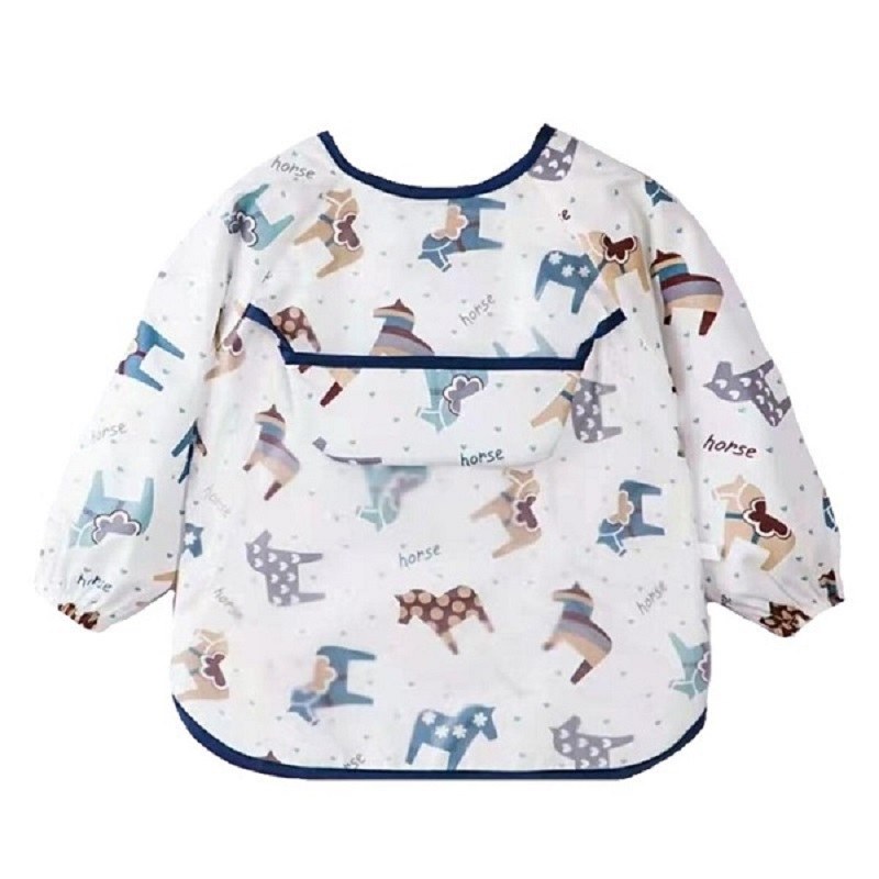 پیشبند نوزادی  آستین دار  کاسه دار طرح اسب 