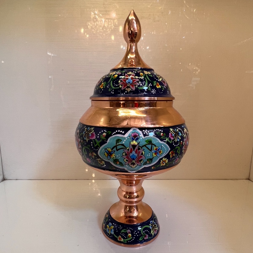 شکلات خوری مس کار دست اصفهان شکلات خوری پایه دار