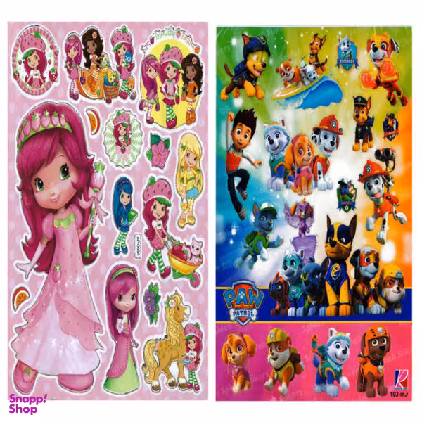 برچسب طرح سگ نگهبان و توت فرنگی کد TT111 مجموعه 2 عددی