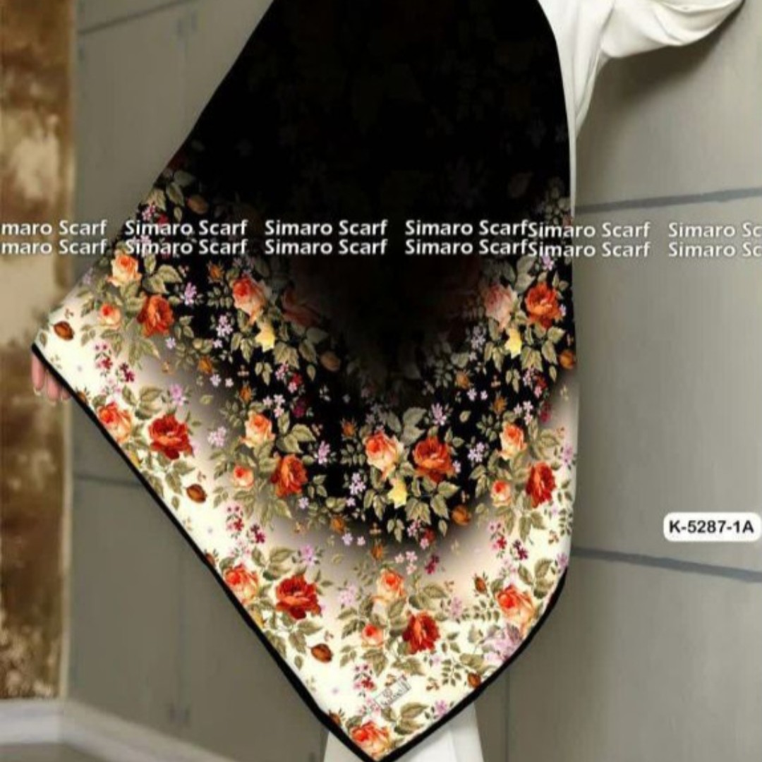 روسری دور دست دوز نخی ساده 