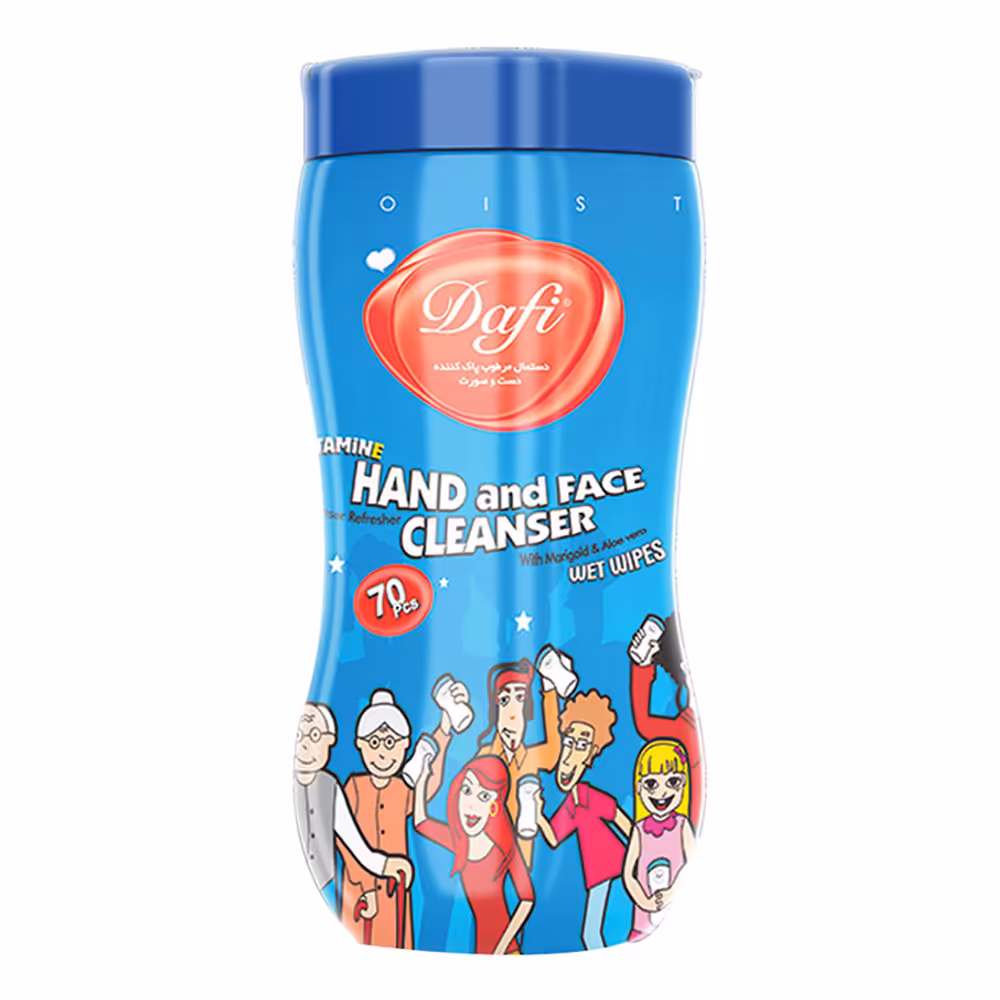 دافی دستمال مرطوب پاک کننده دست و صورت قوطی هفتاد عددی