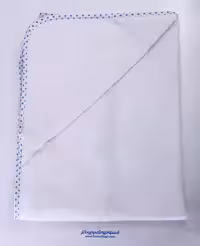 حوله کلاهدار نوزادی اصل مادرکر رنگ سفید با نوار ابی mothercare