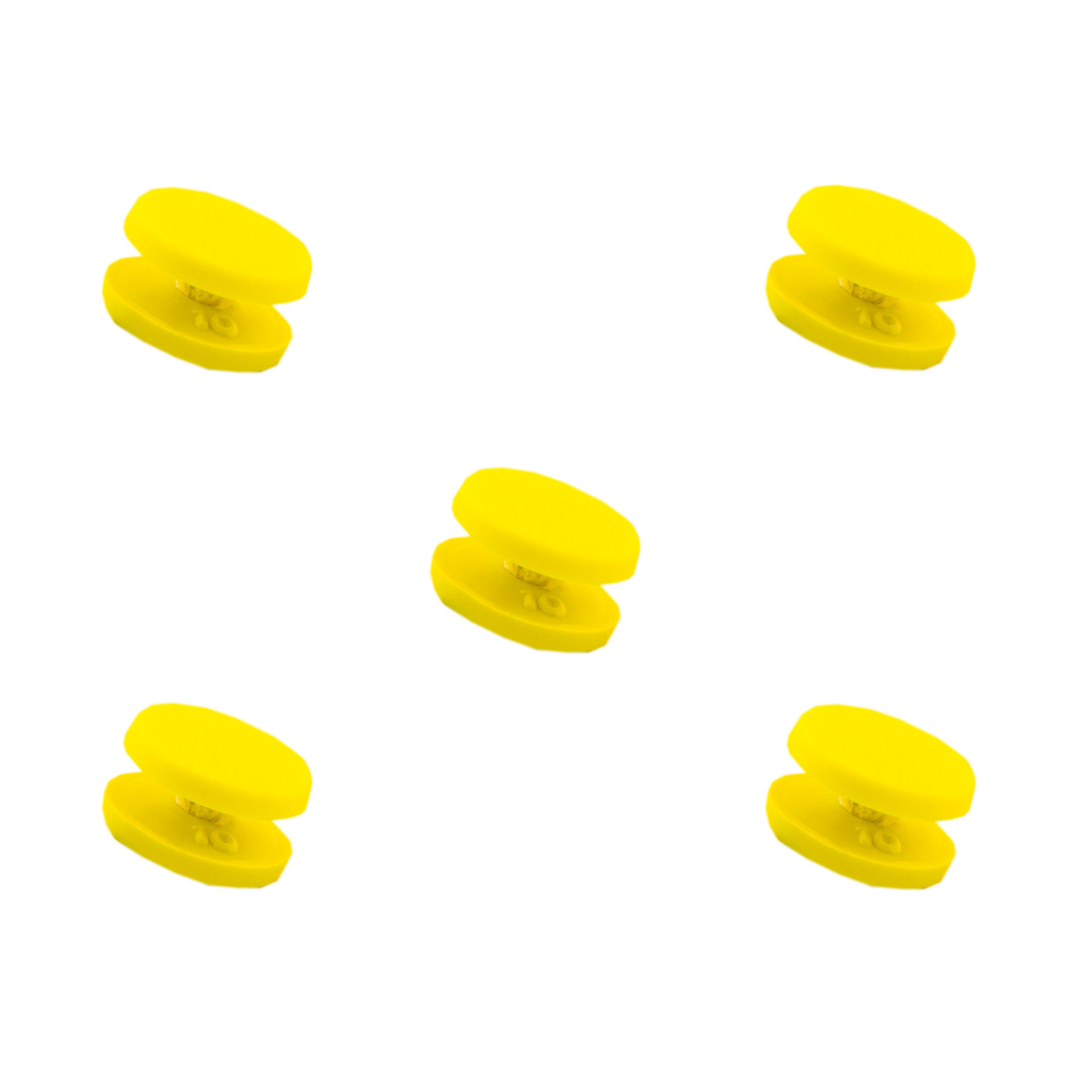 دکمه نگهدارنده آویز کمربند بر روی نوار به رنگ زرد بسته 5 عددی