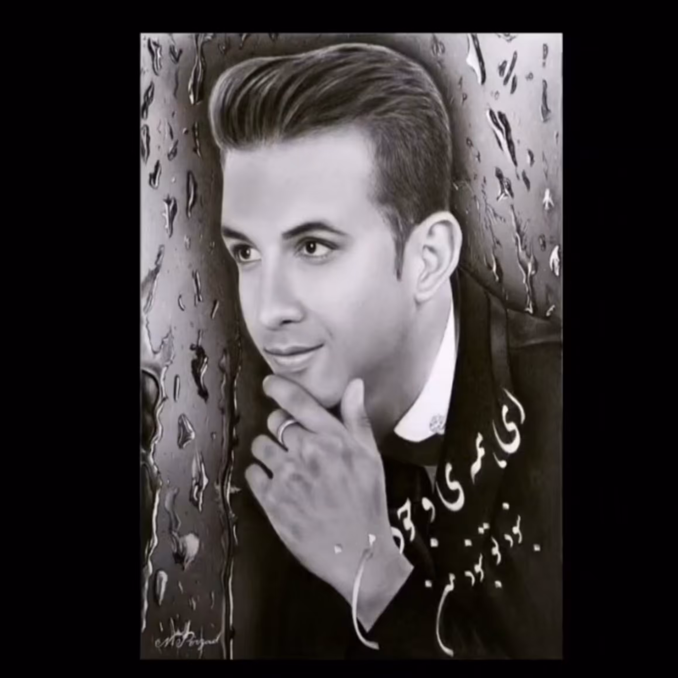 سفارش نقاشی چهره سیاه قلم در سایز A3